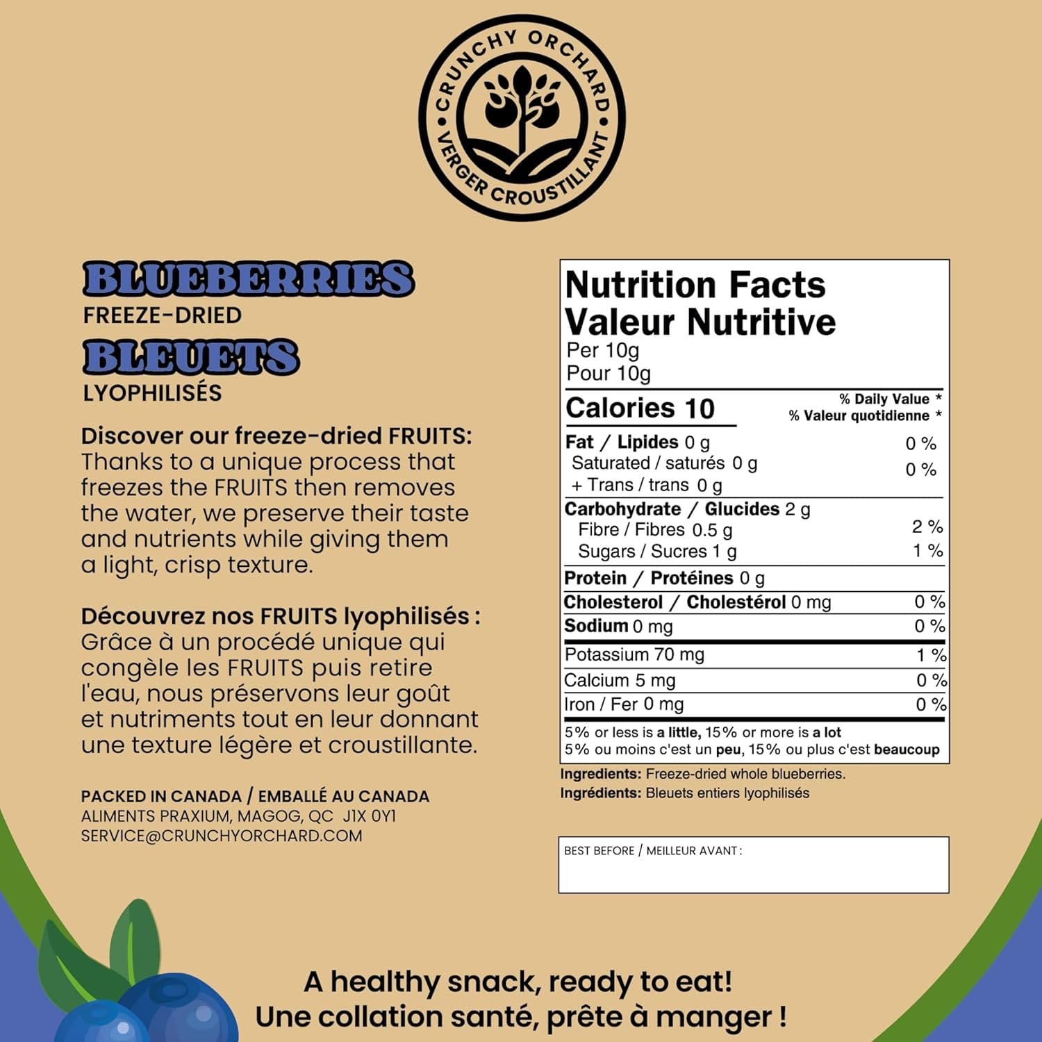 Bleuets entiers lyophilisés – 90 g – Image 2