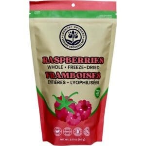 Framboises entières lyophilisées – 60 g